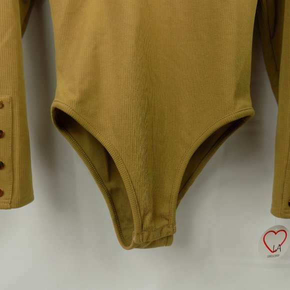 LoveLA Lura Ribbed Bodysuit in Tan NWT Multiple Sizes - Picture 5 of 9